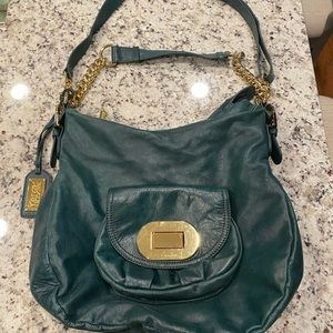 Badgley Mischka Green Leather Handbag